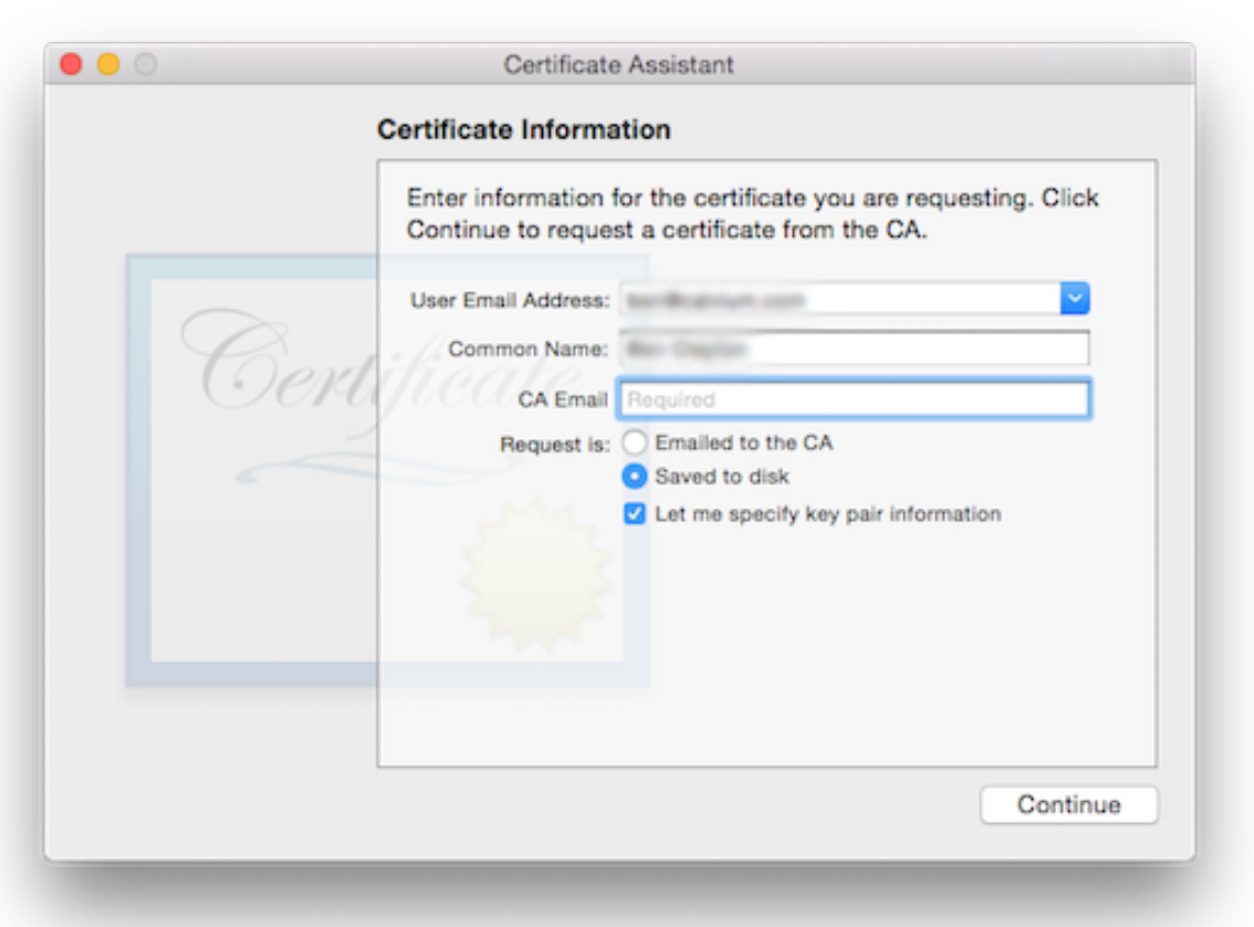 iOS certificate